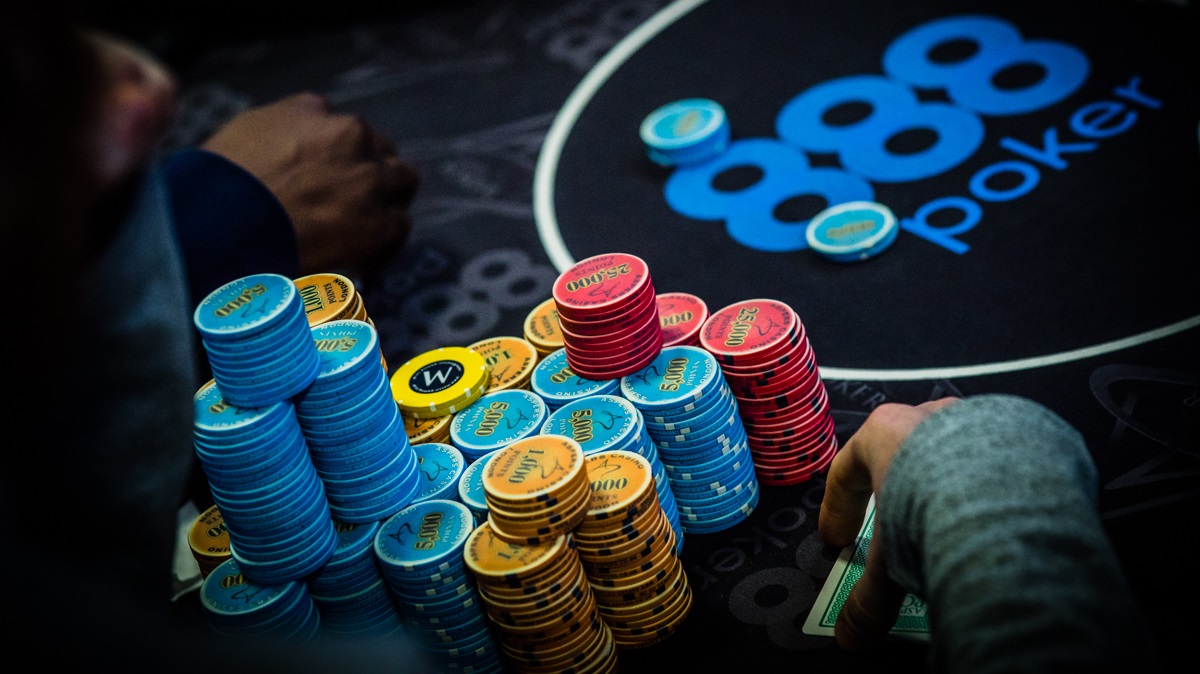 chips on poker table